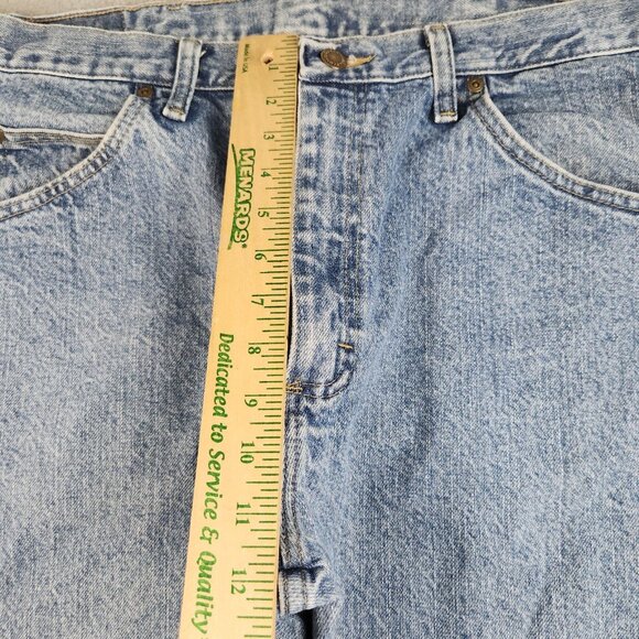 Wrangler Jeans Mens 36x32 Blue Straight Leg Classic Fit Grunge Workwear Denim - Picture 5 of 10